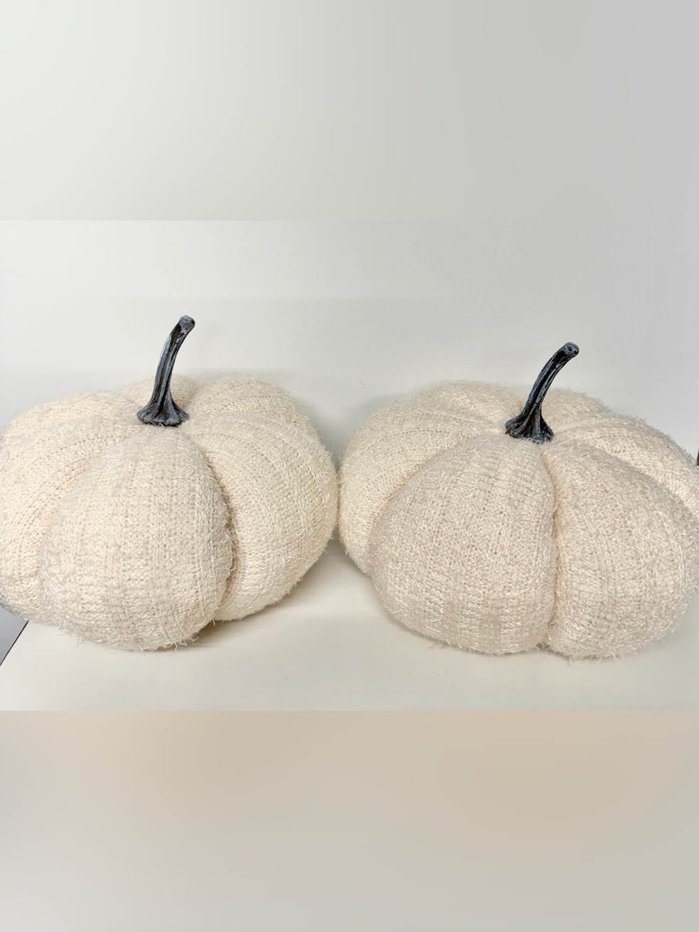 Fall Textured Pumpkins Cream Neutral Home Goods, Set of 2